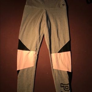 Stretchy Pink leggings with lace side